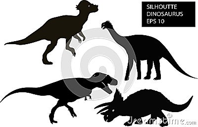 DINOSAURS FAMILY silhouettes for your design ideas Vector Illustration