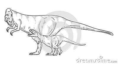 Dinosaurs family Vector Illustration