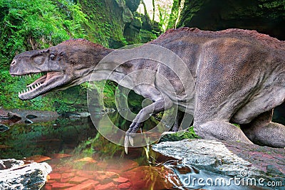 Dinosaurs are a group of reptiles of the Dinosauria Stock Photo