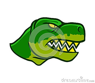 Dinosaurs Head Side View Vector Illustration