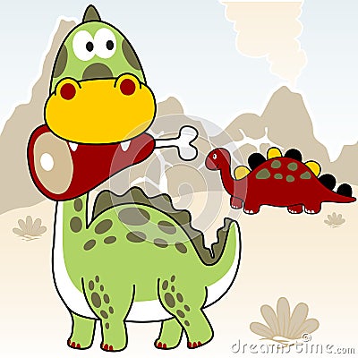 Dinosaurs life Vector Illustration