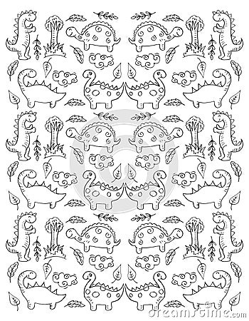 Dinosaurs pattern Stock Photo