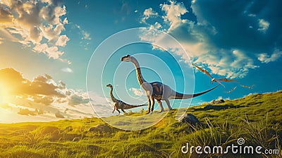 Dinosaurs in the Triassic period age Stock Photo