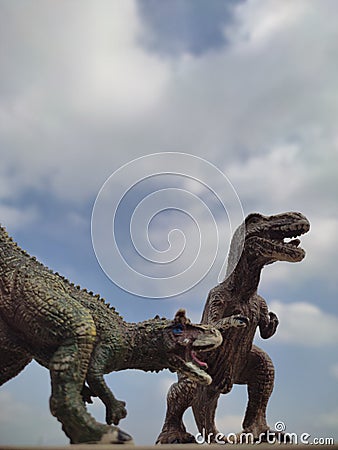 Dinosaurs were the dominant vertebrates in the Mesozoic Era, Toys Stock Photo