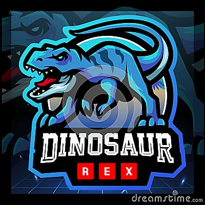 Dinosaurus rex mascot. esport logo badge Vector Illustration