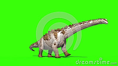 Dinozaur titanosaur spaceruje zielonym ekranem 3d renderowanie świata jurajskiego animacji ilustracji Dinozaur titanosaur spaceruje zielonym ekranem 3d renderowanie świata jurajskiego animacji ilustracji