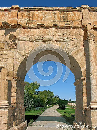 The Diocletian Arch in Sufetula Stock Photo