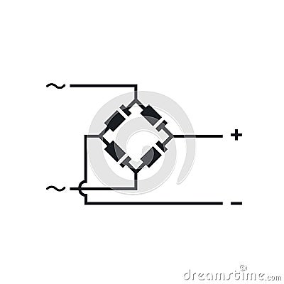 Diode bridge circuit vector illustration concept design Vector Illustration