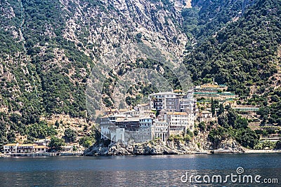 Dionisiou Monastery on Mount Athos Stock Photo