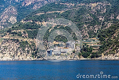 Dionisiou Monastery on Mount Athos Stock Photo