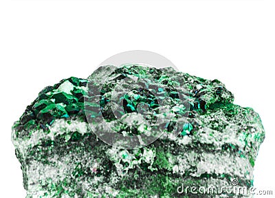 Dioptase crystallization on rock Stock Photo