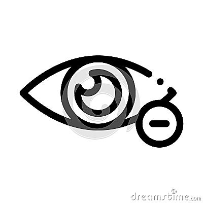 Diopter Myopia Eye Vision Icon Thin Line Vector Vector Illustration