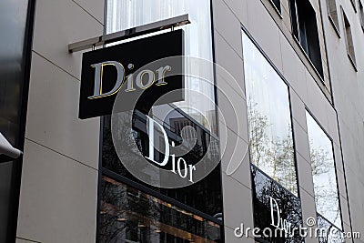 Dior Shop Logo in Frankfurt Editorial Stock Photo