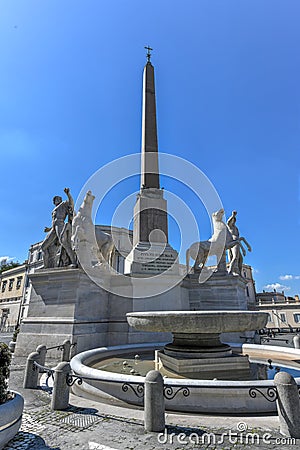 Dioscuri Fountain - Rome, Italy Stock Photo
