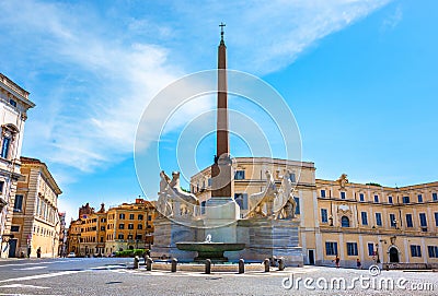 Dioscuri Fountain in Rome Stock Photo