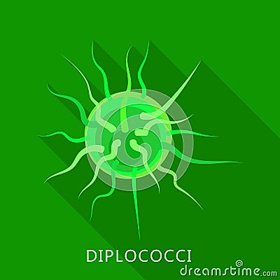 Diplococci icon, flat style Vector Illustration