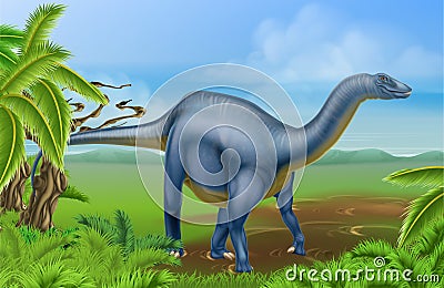 Diplodocus dinosaur Vector Illustration