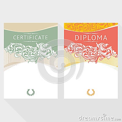 Diploma and Certificate design template Vector Illustration