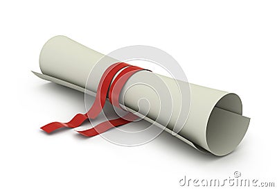 Diploma, certificate, graduation document or letter Stock Photo