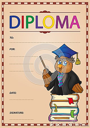 Diploma composition image 1 Vector Illustration