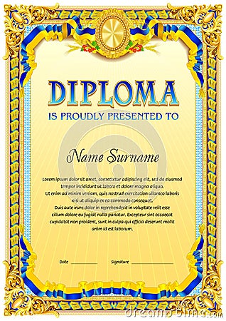 Diploma design template Vector Illustration