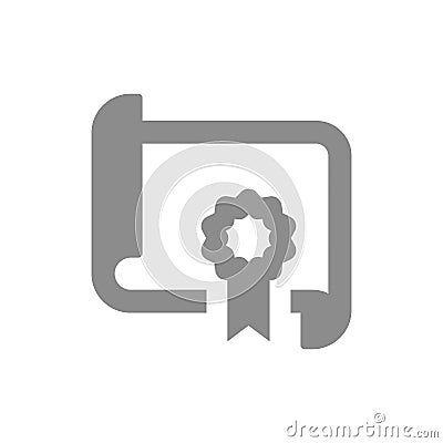 Diploma paper black vector icon Vector Illustration