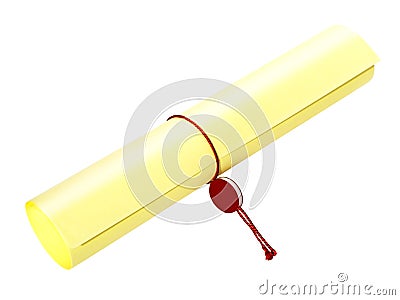 Diploma scroll Stock Photo