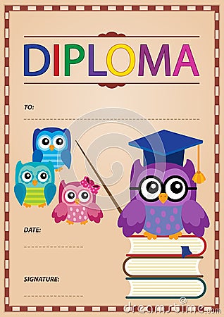 Diploma thematics image 4 Vector Illustration