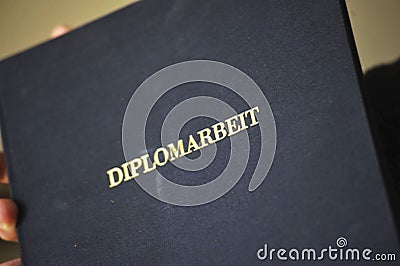 diploma thesis and dissertation as a document for university degree Stock Photo