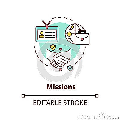 Diplomatic mission concept icon Vector Illustration