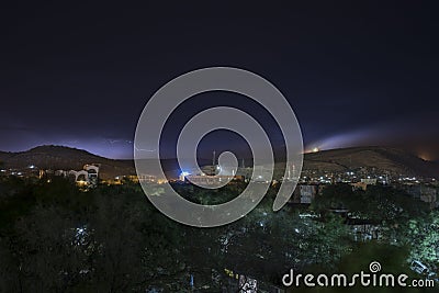 Dire Dawa, Ethiopia at night with lightning Stock Photo