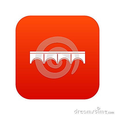 Direct bridge icon digital red Vector Illustration