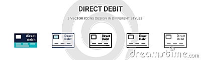 Direct debit icon in filled, thin line, outline and stroke style. Vector illustration of two colored and black direct debit vector Vector Illustration
