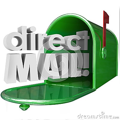 Direct Mail Words Mailbox Advertising Marketing Communication Me Stock Photo