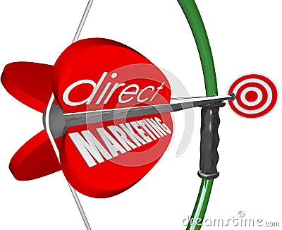 Direct Marketing Bow Arow Target New Customers Prospects Stock Photo