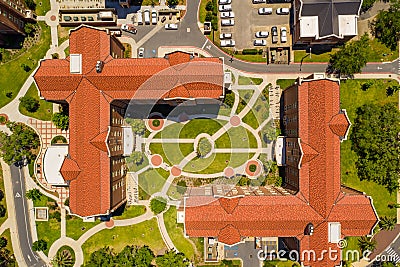 Direct overhead shot University campus scene FSU Tallahassee Stock Photo