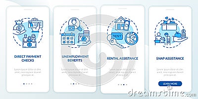 Direct payment checks onboarding mobile app page screen with concepts Vector Illustration
