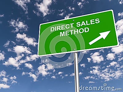 Direct sales method traffic sign Stock Photo