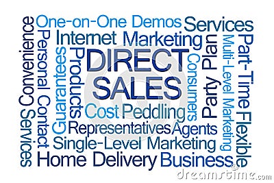 Direct Sales Word Cloud Stock Photo