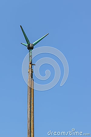 Direct strike lightning protection stud with clear sky background Stock Photo