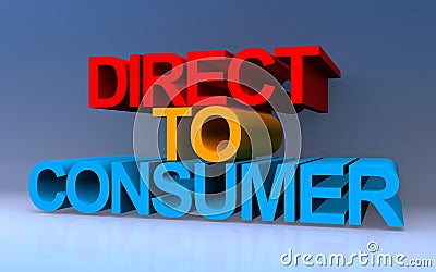 direct to consumer on blue Stock Photo