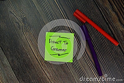 Direct To Consumer - DTC text on sticky notes isolated on office desk Stock Photo