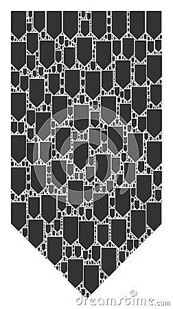 Direction Down Recursive Mosaic of Itself Items Vector Illustration