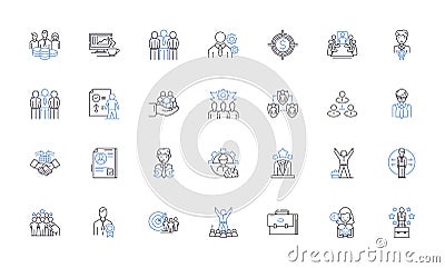 Direction line icons collection. Orientation, Course, Route, Bearing, Wayfinding, Path, Heading vector and linear Vector Illustration
