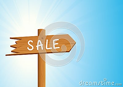 Direction sale sign Cartoon Illustration