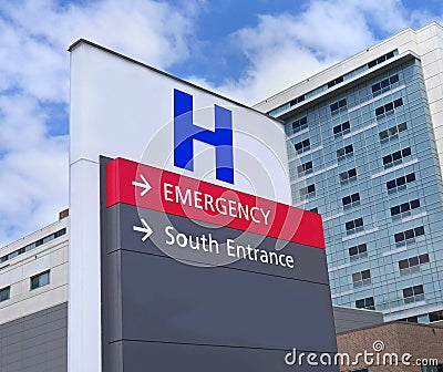 Sign with capital letter H for hospital Stock Photo