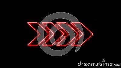 Directional Arrow neon light road sign LED Background Stock Photo