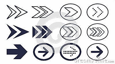 Directional arrows set, navigation icons for UI and graphic design projects vector design Generative AI Vector Illustration