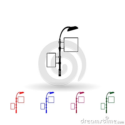 directional billboard multi color icon. Simple glyph, flat vector of Billboards icons for ui and ux, website or mobile application Stock Photo