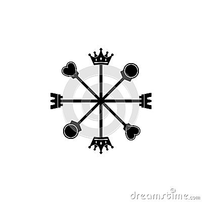 8 directions of chess compass logo. Stock Photo